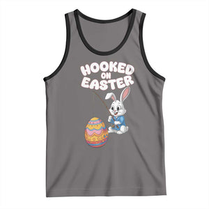 Cute Bunny Fishing Tank Top Hooked for Easter Eggs Funny Holiday TS02 Deep Heather Black Print Your Wear