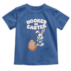 Cute Bunny Fishing Toddler T Shirt Hooked for Easter Eggs Funny Holiday TS02 Royal Blue Print Your Wear