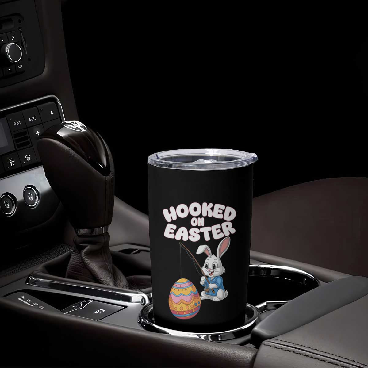 Cute Bunny Fishing Tumbler Cup Hooked for Easter Eggs Funny Holiday TS02 Print Your Wear