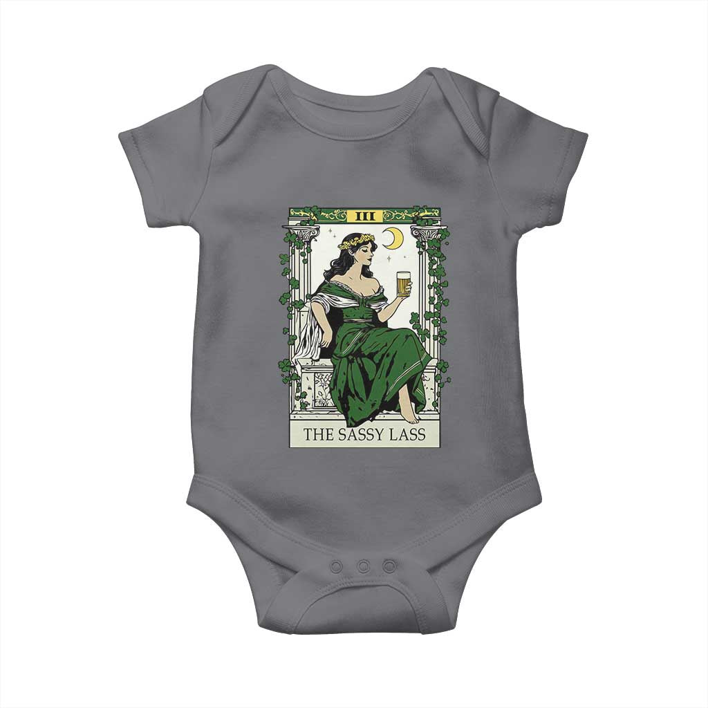 The Sassy Lass Tarot Card Baby Onesie Funny St Patrick's Day TS02 Charcoal Print Your Wear