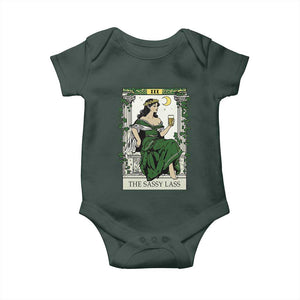 The Sassy Lass Tarot Card Baby Onesie Funny St Patrick's Day TS02 Dark Forest Green Print Your Wear