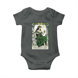 The Sassy Lass Tarot Card Baby Onesie Funny St Patrick's Day TS02 Dark Heather Print Your Wear