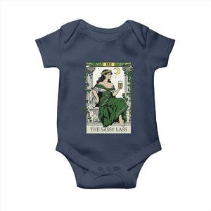 The Sassy Lass Tarot Card Baby Onesie Funny St Patrick's Day TS02 Navy Print Your Wear