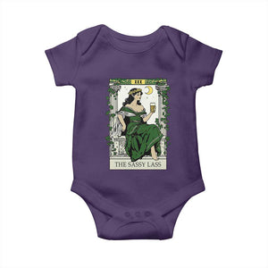 The Sassy Lass Tarot Card Baby Onesie Funny St Patrick's Day TS02 Purple Print Your Wear