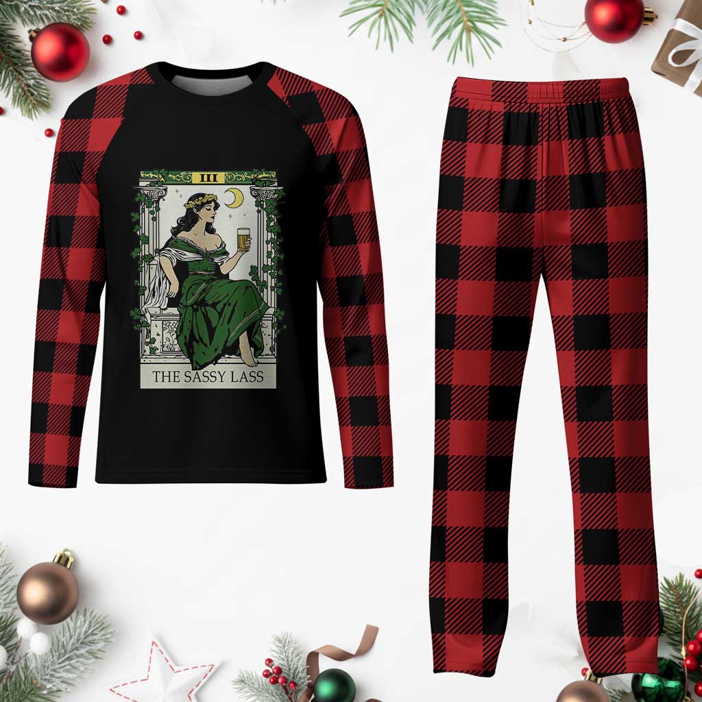 The Sassy Lass Tarot Card Plaid Pajama Set Funny St Patrick's Day TS02 Buffalo Plaid Print Your Wear