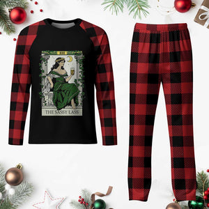The Sassy Lass Tarot Card Plaid Pajama Set Funny St Patrick's Day TS02 Buffalo Plaid Print Your Wear