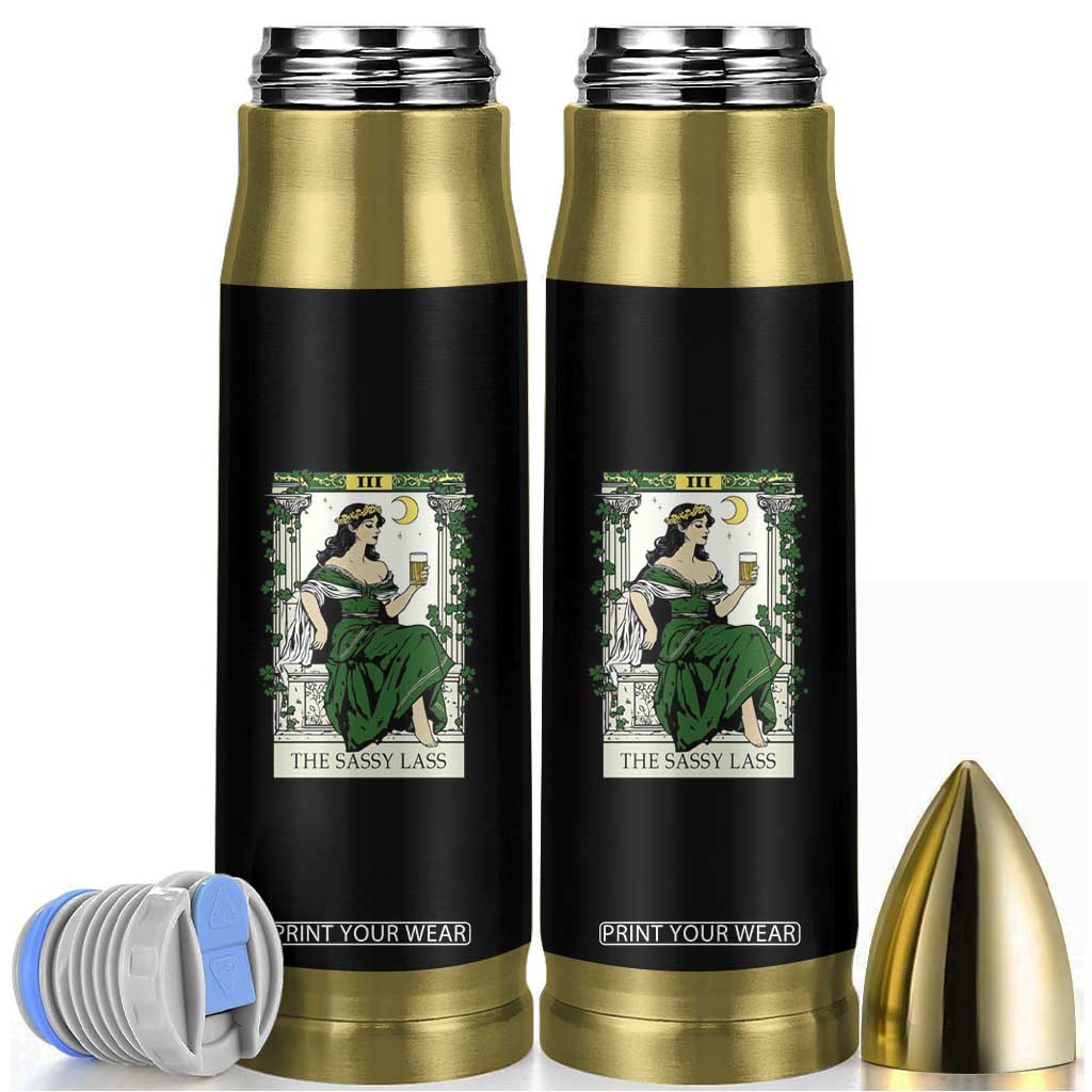 The Sassy Lass Tarot Card Bullet Tumbler Funny St Patrick's Day TS02 Black Print Your Wear