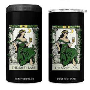 The Sassy Lass Tarot Card 4 in 1 Can Cooler Tumbler Funny St Patrick's Day TS02 One Size: 16 oz Black Print Your Wear