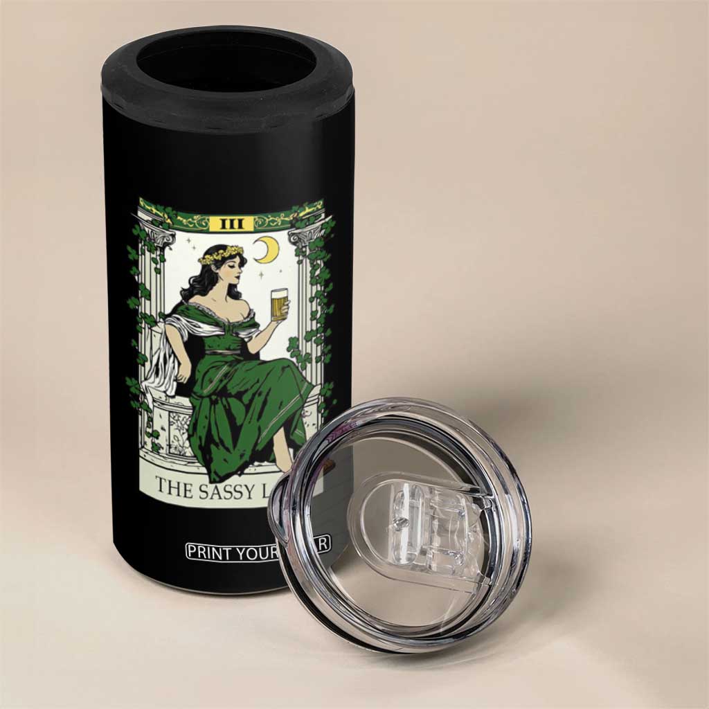 The Sassy Lass Tarot Card 4 in 1 Can Cooler Tumbler Funny St Patrick's Day TS02 Print Your Wear