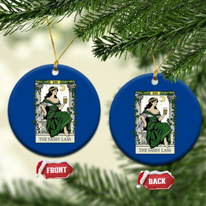 The Sassy Lass Tarot Card Ceramic Ornament Funny St Patrick's Day TS02 1pc Blue Print Your Wear