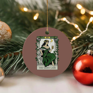 The Sassy Lass Tarot Card Ceramic Ornament Funny St Patrick's Day TS02 1pc Mocha Print Your Wear