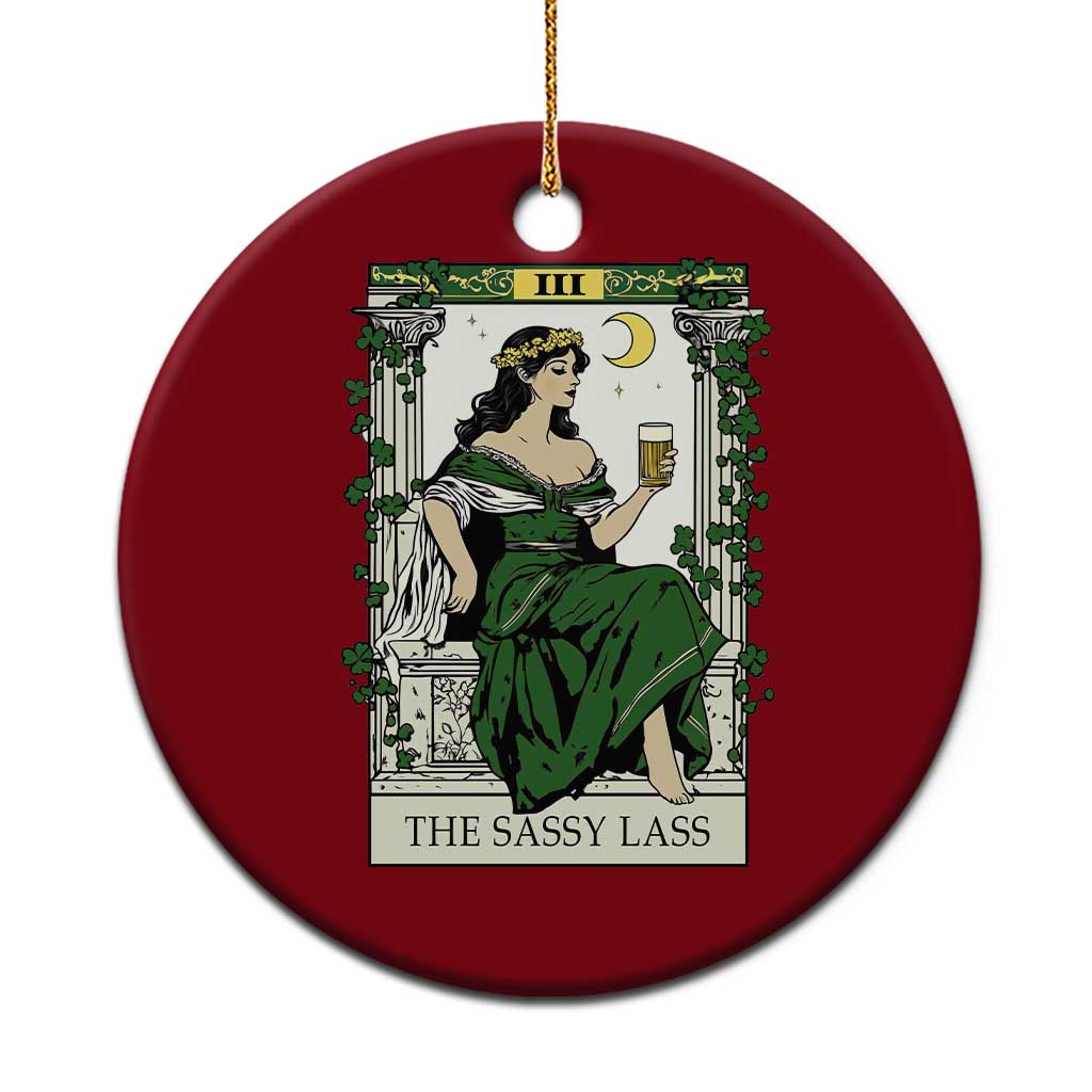 The Sassy Lass Tarot Card Ceramic Ornament Funny St Patrick's Day TS02 1pc Red Print Your Wear