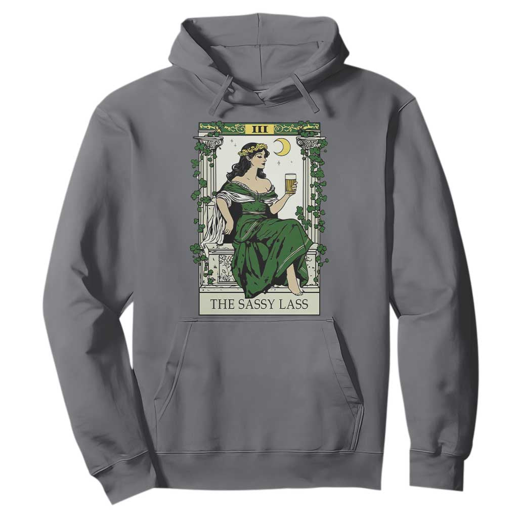 The Sassy Lass Tarot Card Hoodie Funny St Patrick's Day TS02 Charcoal Print Your Wear