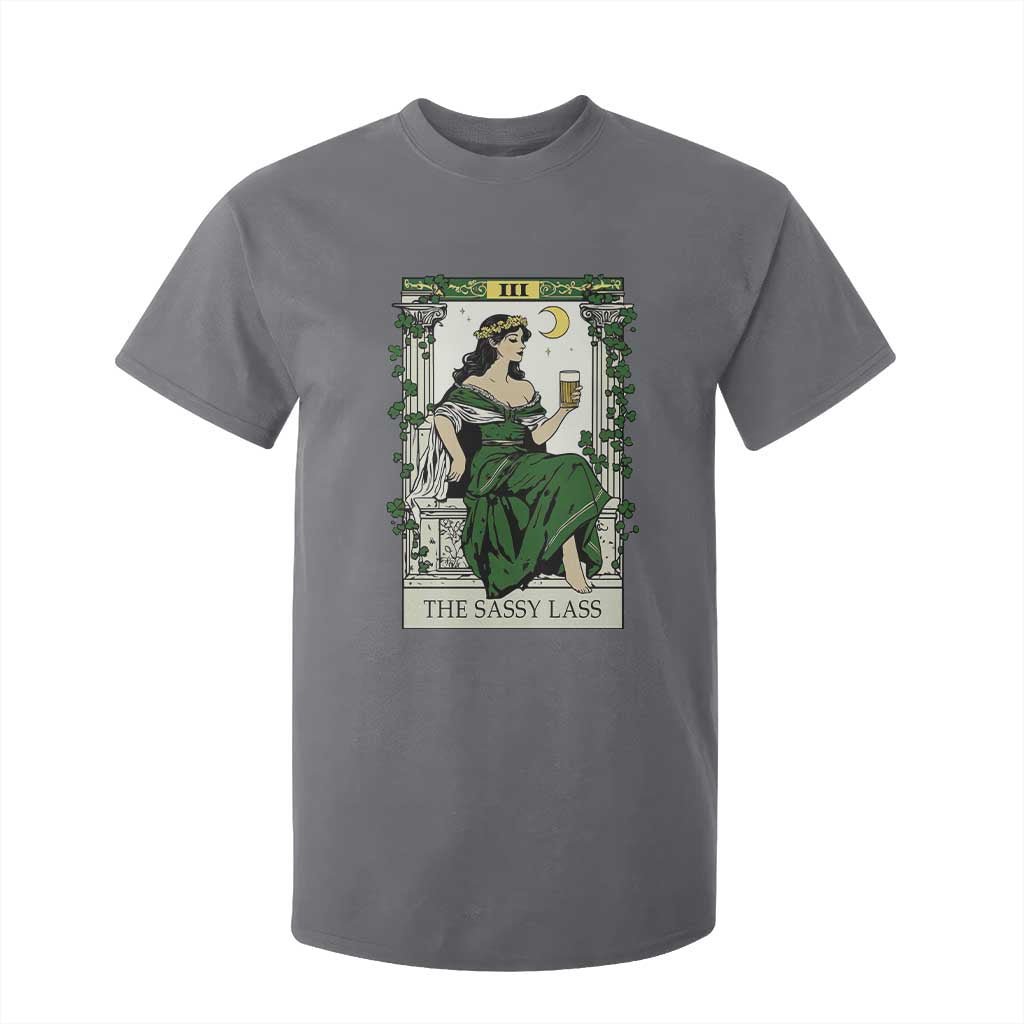 The Sassy Lass Tarot Card T Shirt For Kid Funny St Patrick's Day TS02 Charcoal Print Your Wear