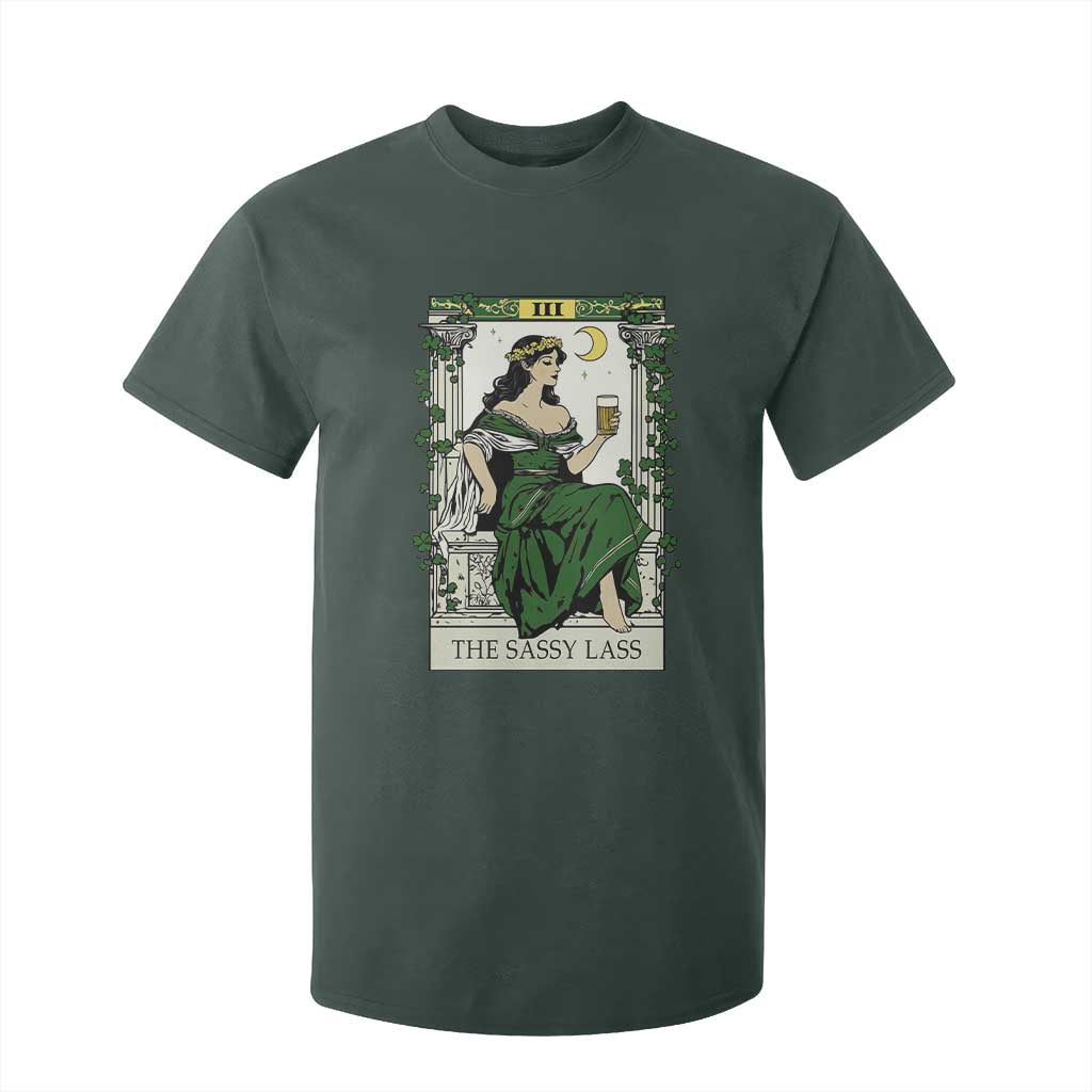 The Sassy Lass Tarot Card T Shirt For Kid Funny St Patrick's Day TS02 Dark Forest Green Print Your Wear