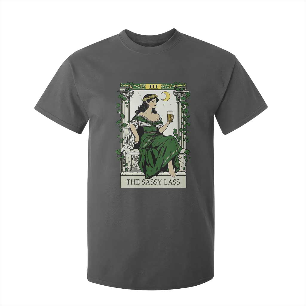 The Sassy Lass Tarot Card T Shirt For Kid Funny St Patrick's Day TS02 Dark Heather Print Your Wear