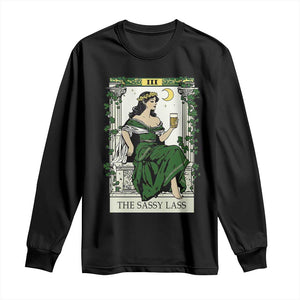 The Sassy Lass Tarot Card Long Sleeve Shirt Funny St Patrick's Day TS02 Black Print Your Wear