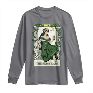 The Sassy Lass Tarot Card Long Sleeve Shirt Funny St Patrick's Day TS02 Charcoal Print Your Wear
