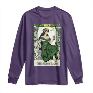 The Sassy Lass Tarot Card Long Sleeve Shirt Funny St Patrick's Day TS02 Purple Print Your Wear