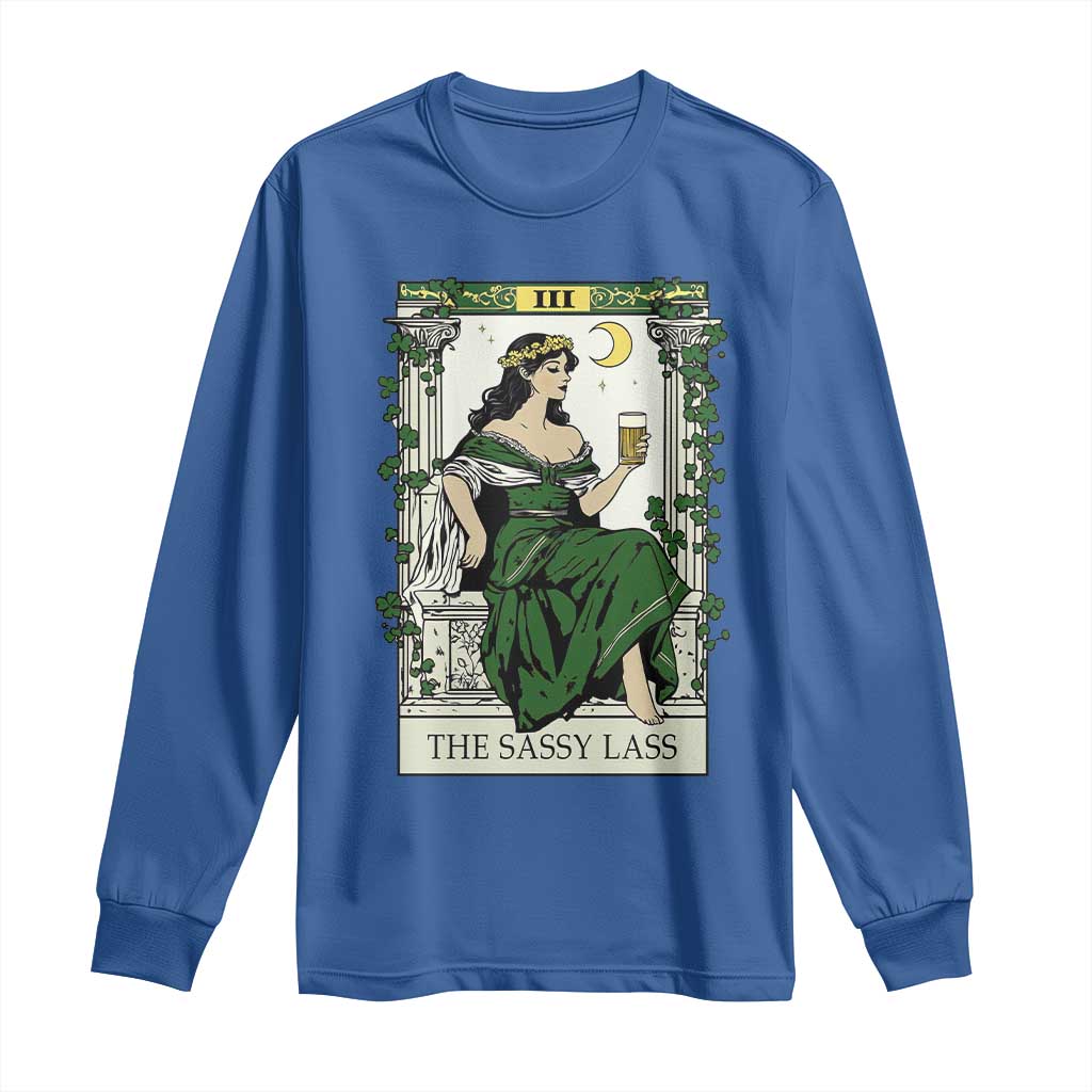 The Sassy Lass Tarot Card Long Sleeve Shirt Funny St Patrick's Day TS02 Royal Blue Print Your Wear