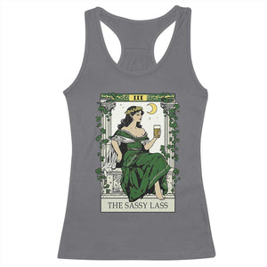 The Sassy Lass Tarot Card Racerback Tank Top Funny St Patrick's Day TS02 Charcoal Print Your Wear