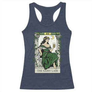The Sassy Lass Tarot Card Racerback Tank Top Funny St Patrick's Day TS02 Navy Print Your Wear