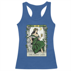 The Sassy Lass Tarot Card Racerback Tank Top Funny St Patrick's Day TS02 Royal Blue Print Your Wear