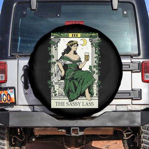 The Sassy Lass Tarot Card Spare Tire Cover Funny St Patrick's Day TS02 No hole Black Print Your Wear