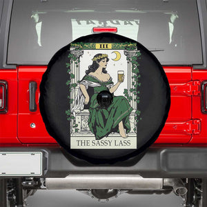 The Sassy Lass Tarot Card Spare Tire Cover Funny St Patrick's Day TS02 Black Print Your Wear