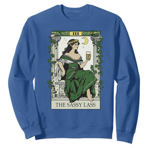 The Sassy Lass Tarot Card Sweatshirt Funny St Patrick's Day TS02 Royal Blue Print Your Wear