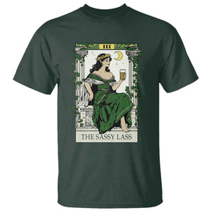 The Sassy Lass Tarot Card T Shirt Funny St Patrick's Day TS02 Dark Forest Green Print Your Wear