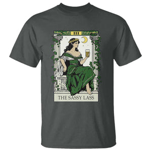 The Sassy Lass Tarot Card T Shirt Funny St Patrick's Day TS02 Dark Heather Print Your Wear