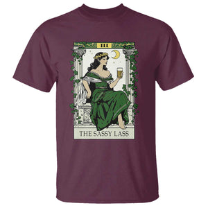 The Sassy Lass Tarot Card T Shirt Funny St Patrick's Day TS02 Maroon Print Your Wear