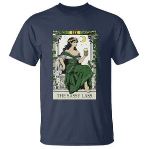 The Sassy Lass Tarot Card T Shirt Funny St Patrick's Day TS02 Navy Print Your Wear