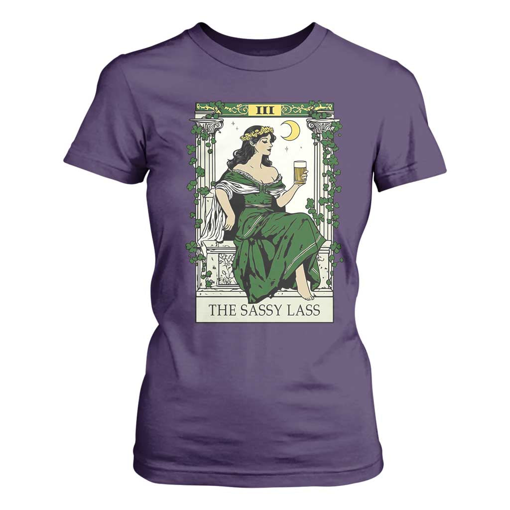 The Sassy Lass Tarot Card T Shirt For Women Funny St Patrick's Day TS02 Purple Print Your Wear