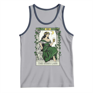 The Sassy Lass Tarot Card Tank Top Funny St Patrick's Day TS02 Athletic Heather Navy Print Your Wear