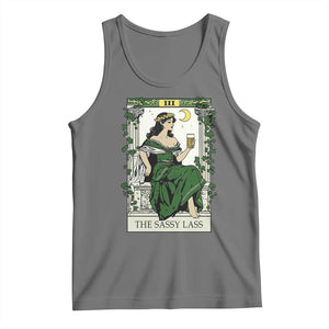 The Sassy Lass Tarot Card Tank Top Funny St Patrick's Day TS02 Black Heather Print Your Wear