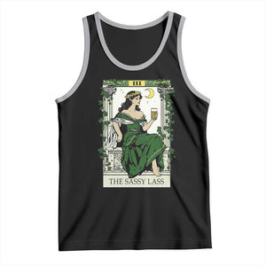 The Sassy Lass Tarot Card Tank Top Funny St Patrick's Day TS02 Black Athletic Heather Print Your Wear