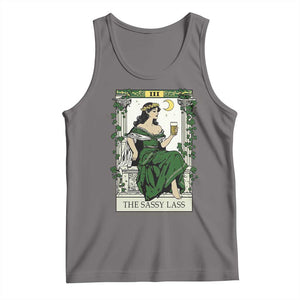 The Sassy Lass Tarot Card Tank Top Funny St Patrick's Day TS02 Deep Heather Print Your Wear