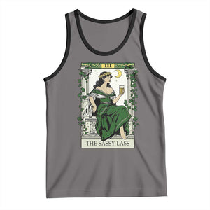 The Sassy Lass Tarot Card Tank Top Funny St Patrick's Day TS02 Deep Heather Black Print Your Wear