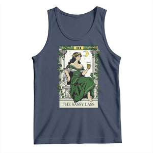 The Sassy Lass Tarot Card Tank Top Funny St Patrick's Day TS02 Navy Print Your Wear