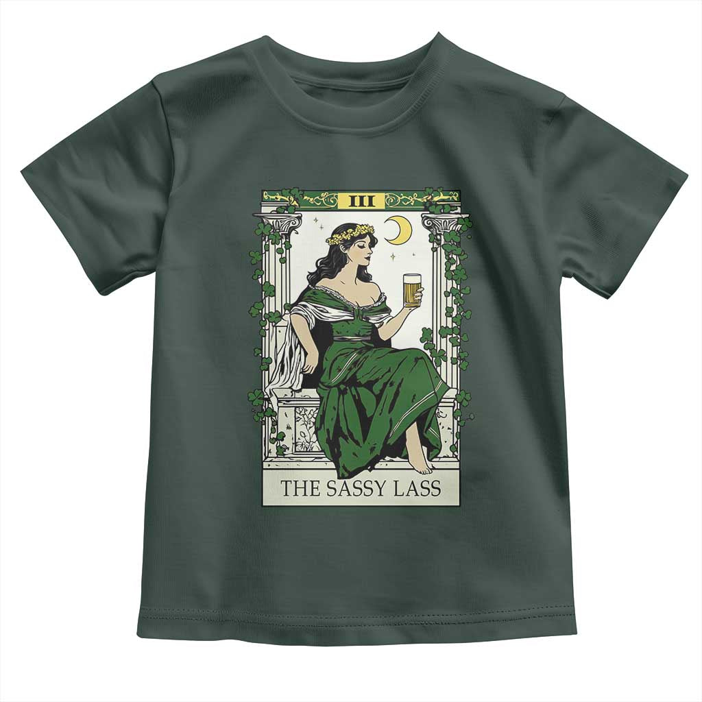 The Sassy Lass Tarot Card Toddler T Shirt Funny St Patrick's Day TS02 Dark Forest Green Print Your Wear