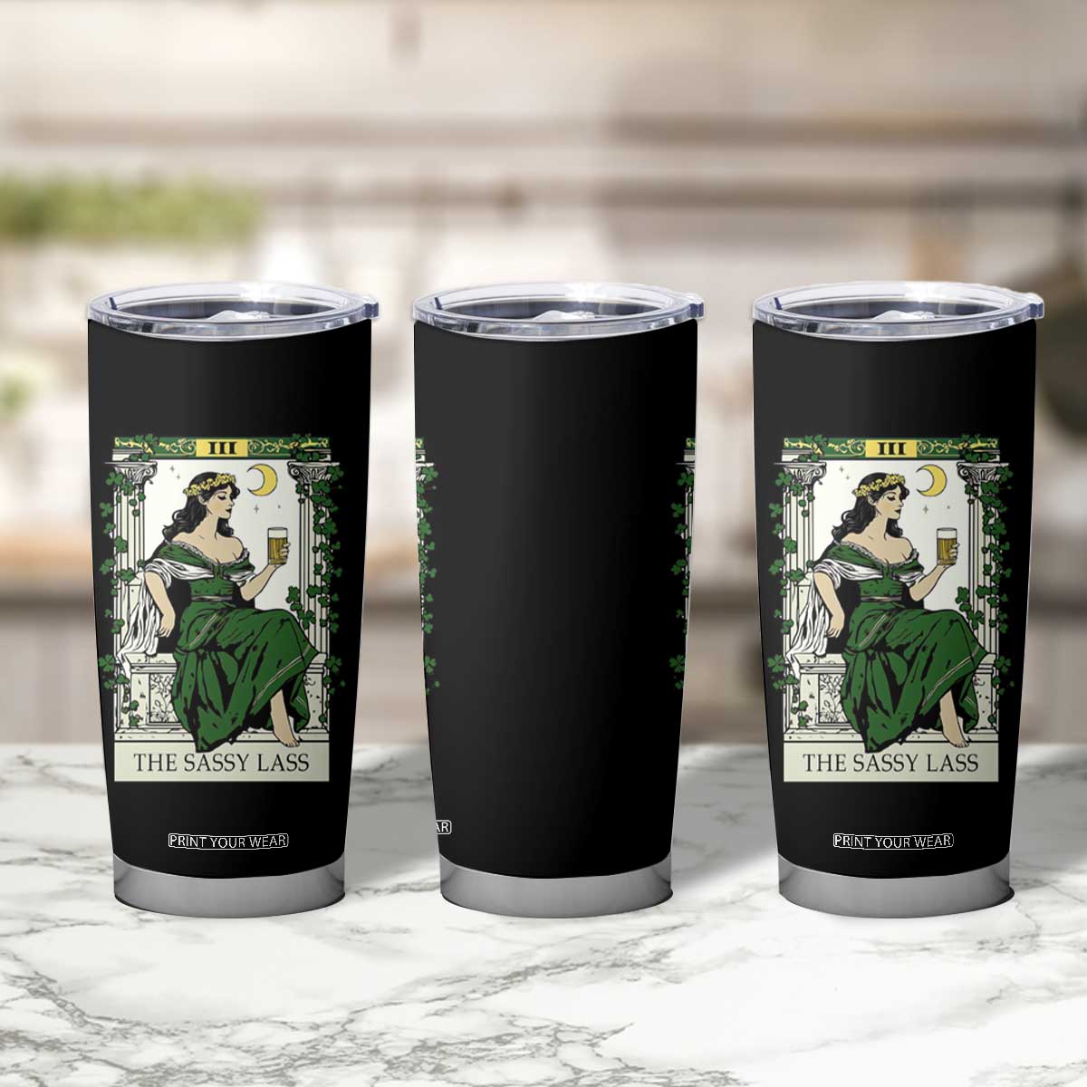 The Sassy Lass Tarot Card Tumbler Cup Funny St Patrick's Day TS02 Print Your Wear