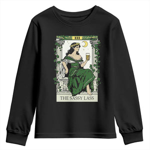 The Sassy Lass Tarot Card Youth Sweatshirt Funny St Patrick's Day TS02 Black Print Your Wear