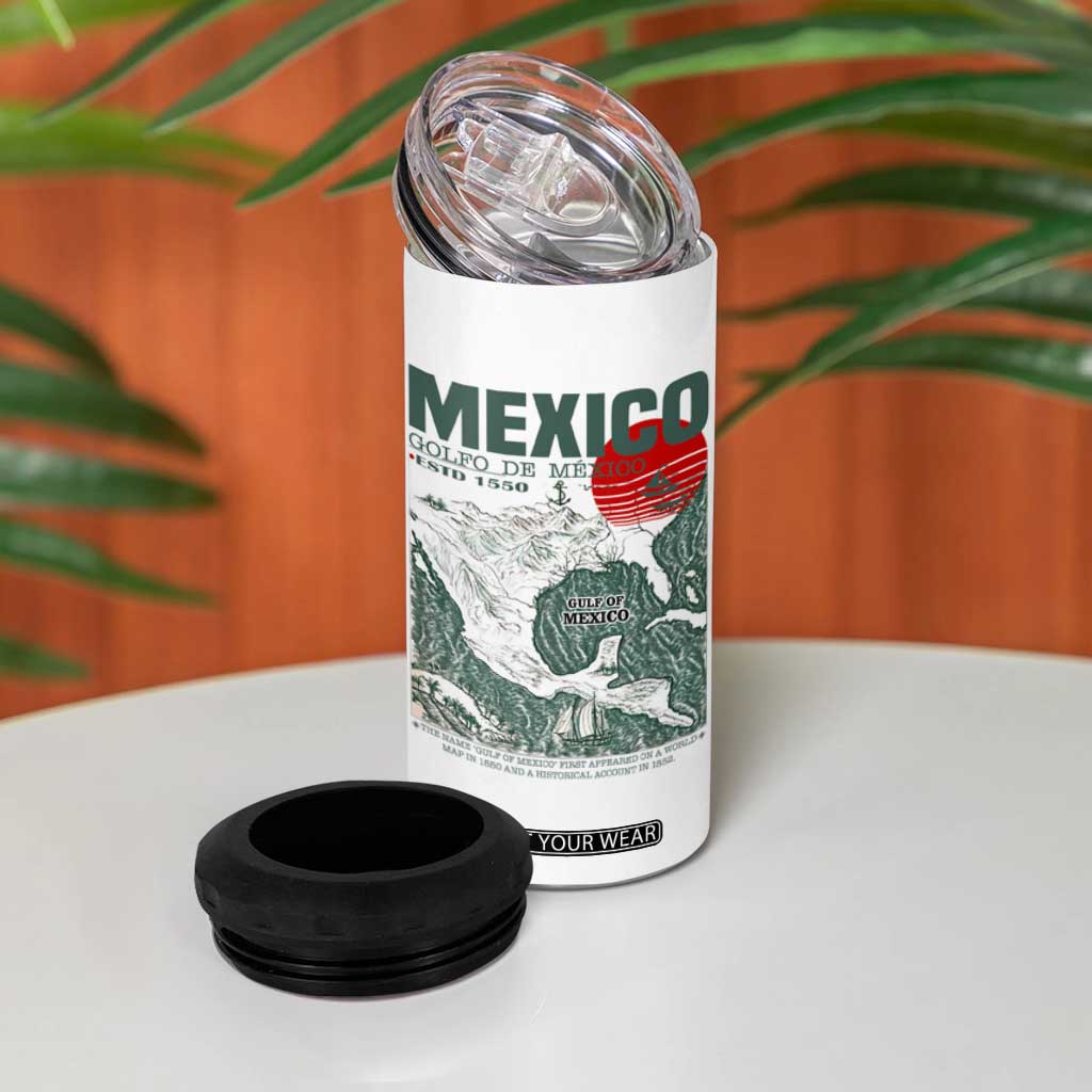Gulf of Mexico Estd 1550 4 in 1 Can Cooler Tumbler Golfo De Mexico Historic Map Retro Graphic TS02 Print Your Wear