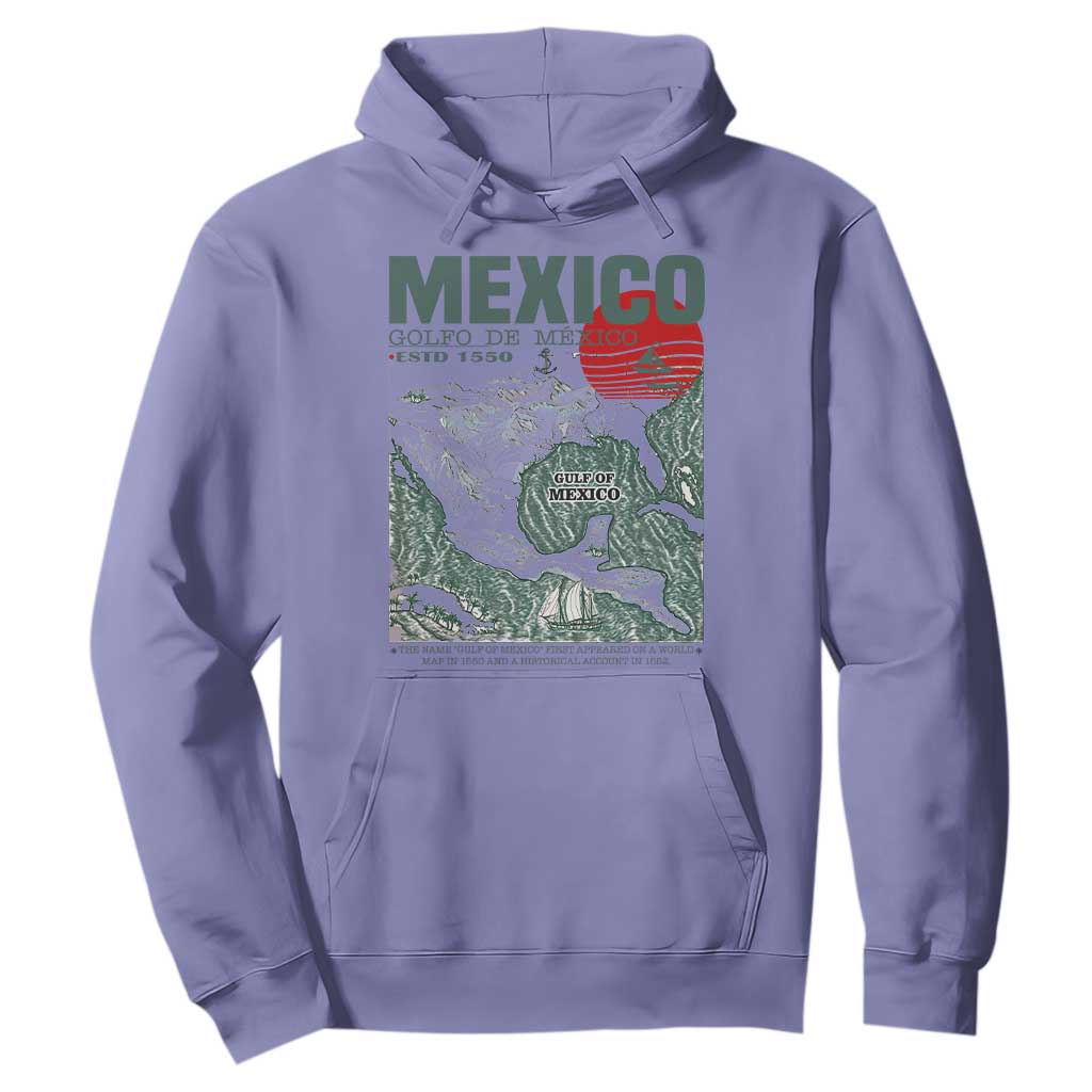 Gulf of Mexico Estd 1550 Hoodie Golfo De Mexico Historic Map Retro Graphic TS02 Violet Print Your Wear