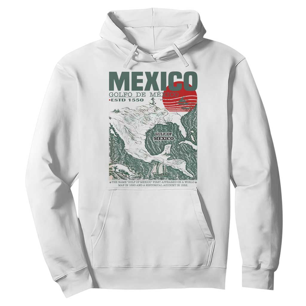 Gulf of Mexico Estd 1550 Hoodie Golfo De Mexico Historic Map Retro Graphic TS02 White Print Your Wear