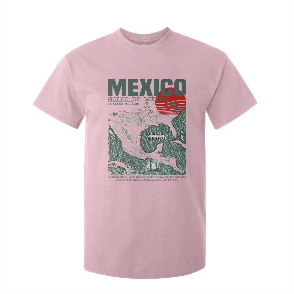 Gulf of Mexico Estd 1550 T Shirt For Kid Golfo De Mexico Historic Map Retro Graphic TS02 Light Pink Print Your Wear