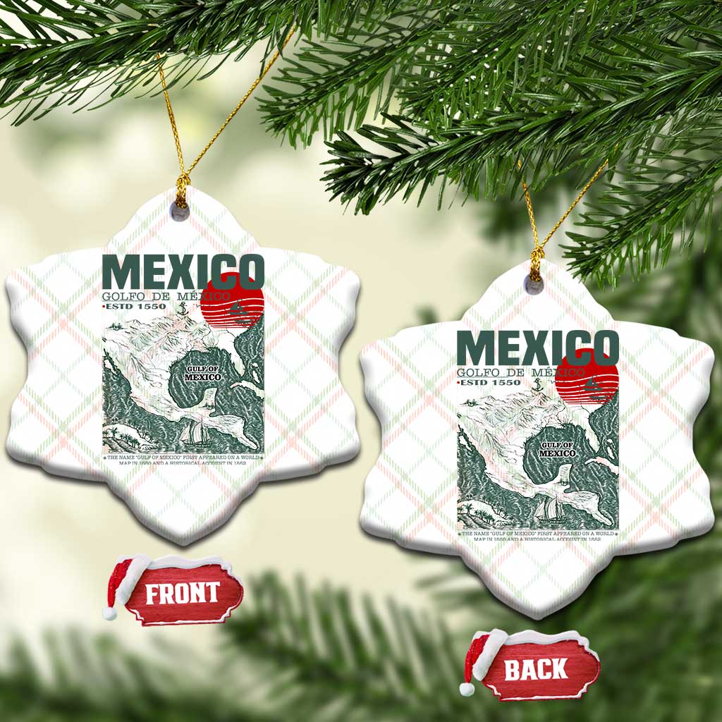 Gulf of Mexico Estd 1550 Ceramic Ornament Golfo De Mexico Historic Map Retro Graphic TS02 Print Your Wear