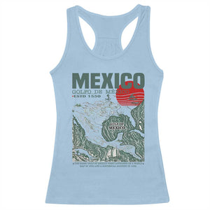Gulf of Mexico Estd 1550 Racerback Tank Top Golfo De Mexico Historic Map Retro Graphic TS02 Light Blue Print Your Wear